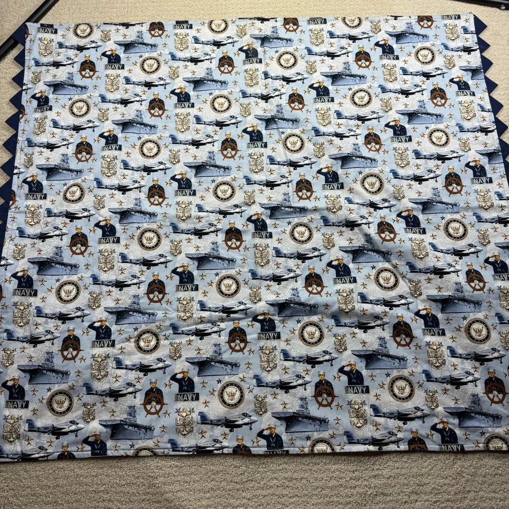 Handmade Single Stitch U.S.‎ Navy Throw